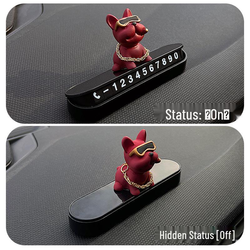 French Bulldog Temporary Parking Phone Number Plate