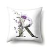 Polyester Pillow Case Home Ink and Watercolor 26 English Letters Printed Waist Cushion Sofa Pillow Case