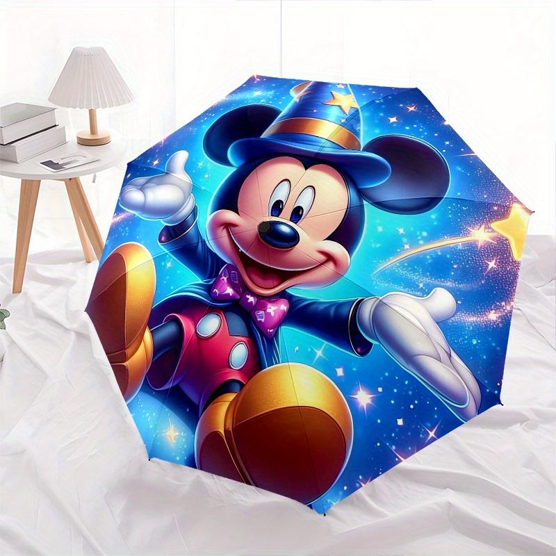 Mickey Mouse,Magic Hat Themed Automatic Opening and Closing Folding Umbrella, Reinforced 8 Ribs, Compact Travel Design, Fashionable Folding