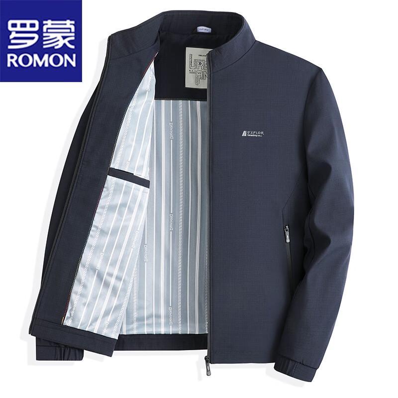 ROMON Men's Business Casual Stand-Collar Jacket
