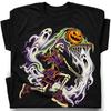 Skeleton Slam Dunk Jack-O-Lantern Ghost Hoop T-Shirt