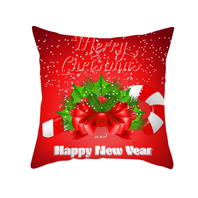 Red Christmas Pillow Covers Christmas Decorations Pillowcase Winter Decorative Pillow Case For Indoor Sofa Xmas Couch