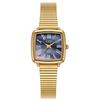 Fashion Stainless Steel Ladies' Watch Square Vintage Bracelet Wristwatch Jewelry Accessories Polished Gold Quartz Watch Business