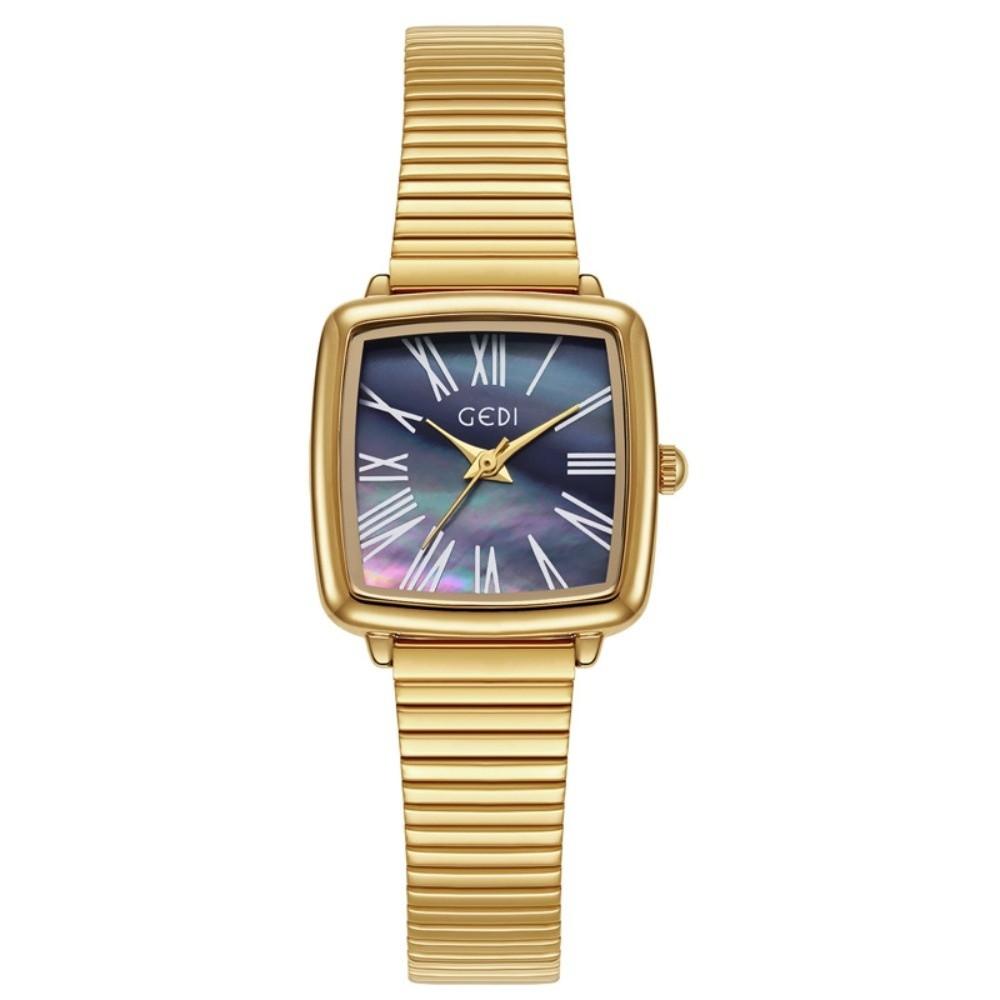 Fashion Stainless Steel Ladies' Watch Square Vintage Bracelet Wristwatch Jewelry Accessories Polished Gold Quartz Watch Business