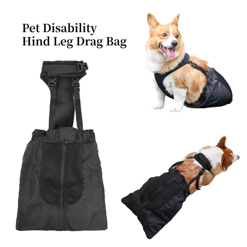 Doglemi Borsa Supporto Zampa Posteriore per Cani Domestici per Cani di Taglia Media e Grande Materiale Poliestere Nero