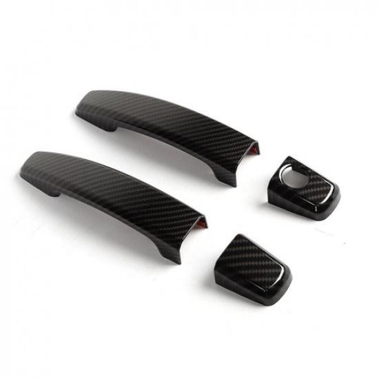 Carbon Fiber 2pc Door Handle Cover Trim Accessories For Chevrolet Camaro 2010-15