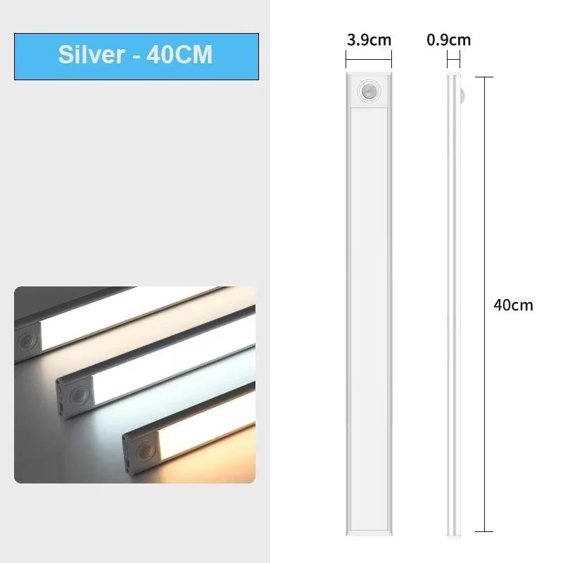 LED Night Light 20/40CM Motion Sensor Wireless USB Cabinet Night Light Wardrobe Lamp For Kitchen Cabinet Bedroom Wardrobe