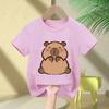 Letní nový trend Kapybara potisk Roztomilé dětské tričko s krátkým rukávem Roztomilé Pohodlné Všestranné Chlapecké a dívčí tričko