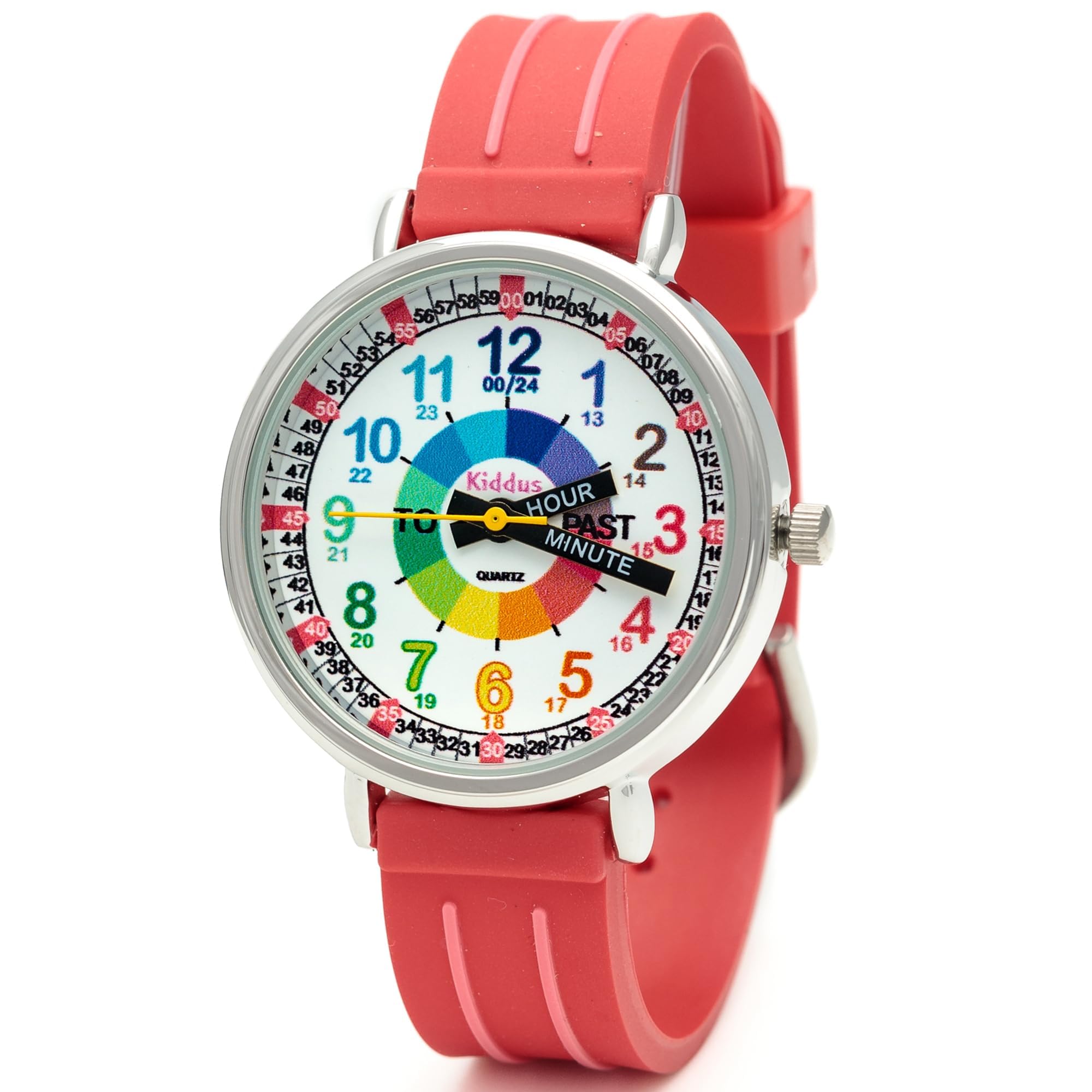 

Образовательные часы Kiddus English Образовательные часы Сделано в Испании Аналоговые кварцевые водонепроницаемые Прогрессивные праздничные часы для начальной школы Вход