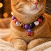 Halloween Beaded Collar for Cats and Dogs with Random Color Beads for Pet Costume Accessory