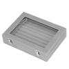 Jewelry Box 7 Slots Velvet Jewellery Holder Storage Display Case for Earring Bracelet Gray