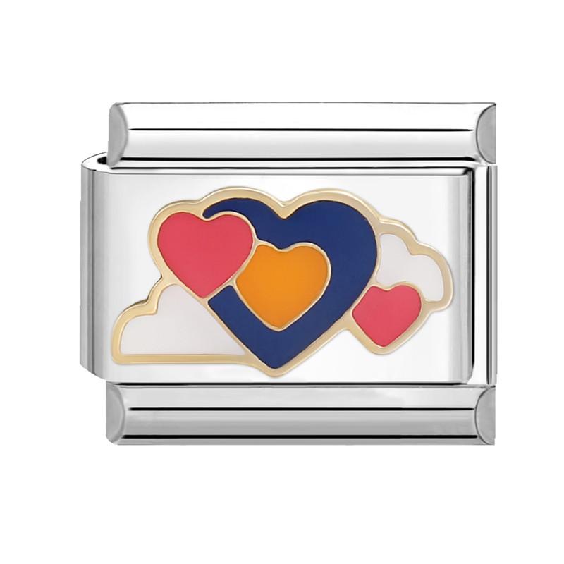 Cartoon Cute Cats Heart Eyes Flowers Cheese Beads Fit 9mm Italian Charms Link Bracelet Stainless Steel Jewelry DIY Making Gifts