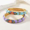 National Trend of Auspicious Blessings Cloisonné Enamel Open Bracelet for Daily Wear