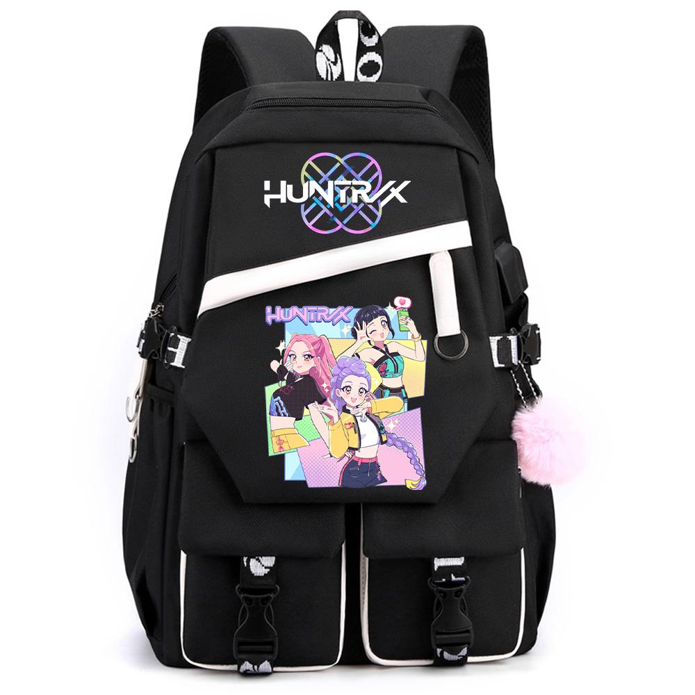 Kreskówkowy Kpop Łowcy Demonów Nadrukowany Plecak o Dużej Pojemności dla Nastolatka Ucznia Dziewczyny Chłopca Tornister Torba na Książki Prezent dla Dziecka Kobiety Wodoodporna Torba Podróżna Mochila