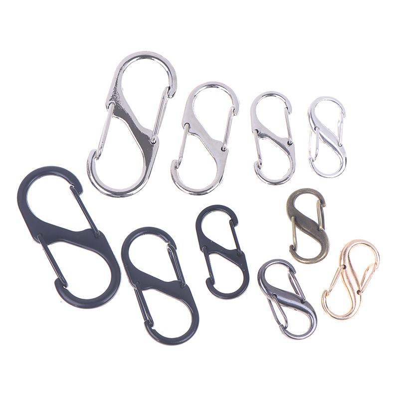 10Pcs S Hooks Eco-Friendly Metal Key Clip Camping Secure Backpacks Fastener Carabiner Keychain Stable Wilderness Survival Tools