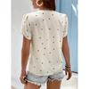 Summer new V-neck love petal pattern women's casual T-shirt top