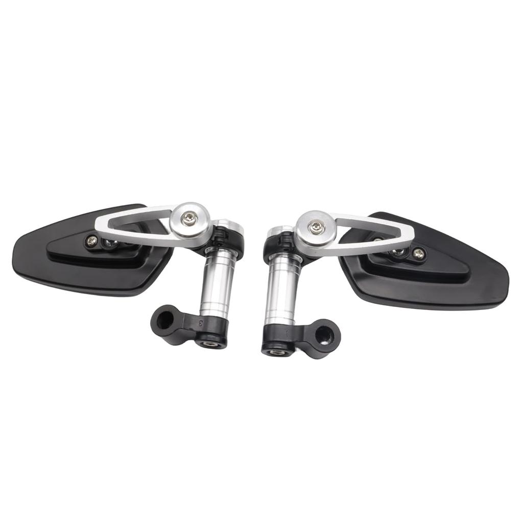 SZYUMO Universal Motorcycle Scooter Compatible Aluminum Alloy Folding Mirror, Blue Glass, Anti-Glare, Adjustable, Left