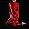 Sexy Women Full Body Bodysuit Oil Gloosy Sexy Tights Shaping Thong Open Crotch Catsuit Sheer See Through Maid Leotard