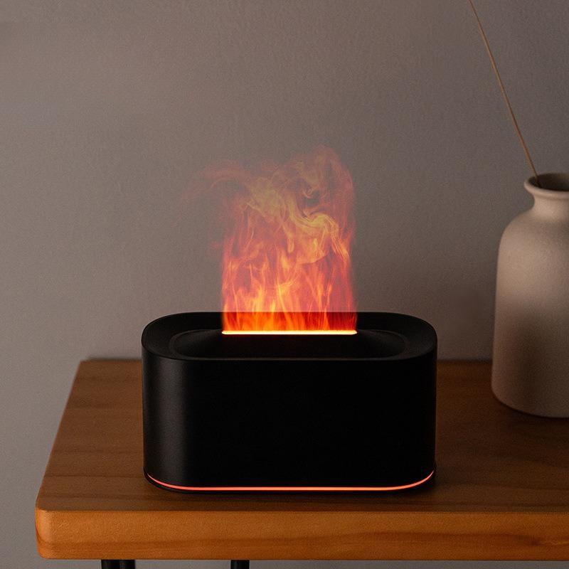 7 Color Flame Aroma Diffuser Humidifier Creative Desktop Night Light Ultrasonic Fragrance Mist Maker Home Office Aromatherapy