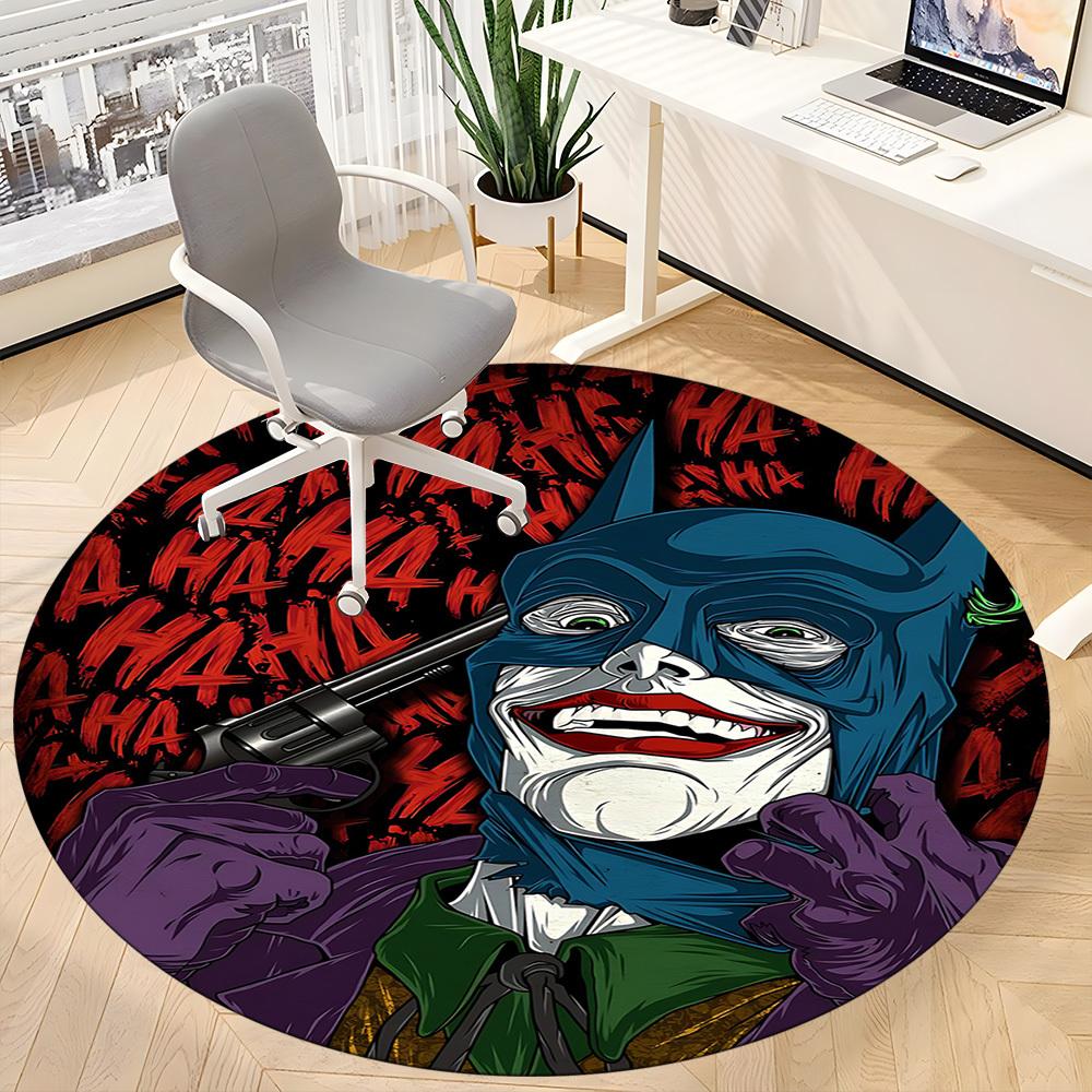 1pc Batman Joker Office Round Area Rug, Under Office Chairs Bedroom Living Room Home Decor, Room Deco, Available in Various Sizes