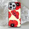 Red Poppy Watercolor Floral White Phone Case for iPhone 17 16 15 14 13 12 11 16E Series Pro Max Plus Double Layer Protection