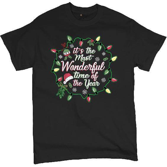 It's The Most Wonderful Time of The Year T-Shirt Christmas Lights Holiday Spirit Festive Season Jolly AF Men's Tee