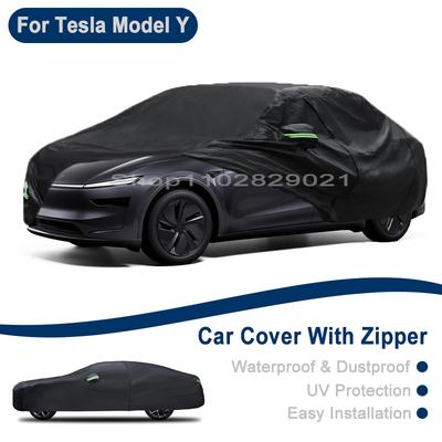 Capa Completa para Carro Tesla Model Y - Capa Universal para Todo o Corpo para Exterior com Zíper Lateral, Impermeável à Prova de Poeira Protetor Solar