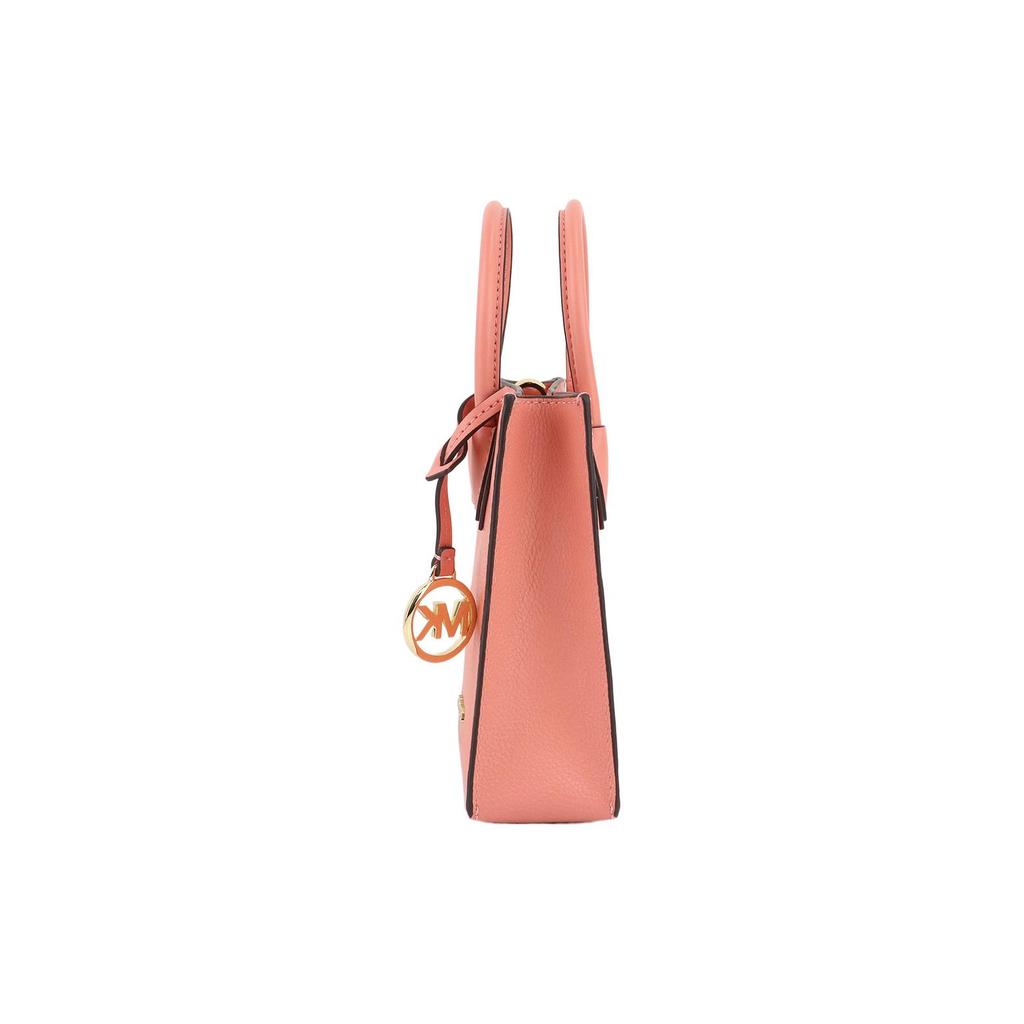 New MICHAEL KORS Mercer Leather Trunk Bag, Handbag, Shoulder Bag, Crossbody Bag Trumpets Women's Soft Pink 35S1GM9T0L-SHERBERT