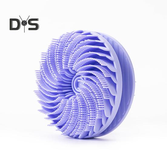 Silicone Shower Brush Scalp Massager Double-Sided Body Scrubber with Handle Hygienic 2-in-1 Body Scrub Bath Brush