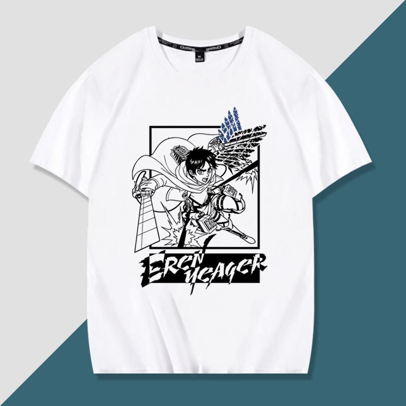 Japanese anime Attack on Titan handsome printed summer 100% cotton T-shirt fashion casual men's streetwear