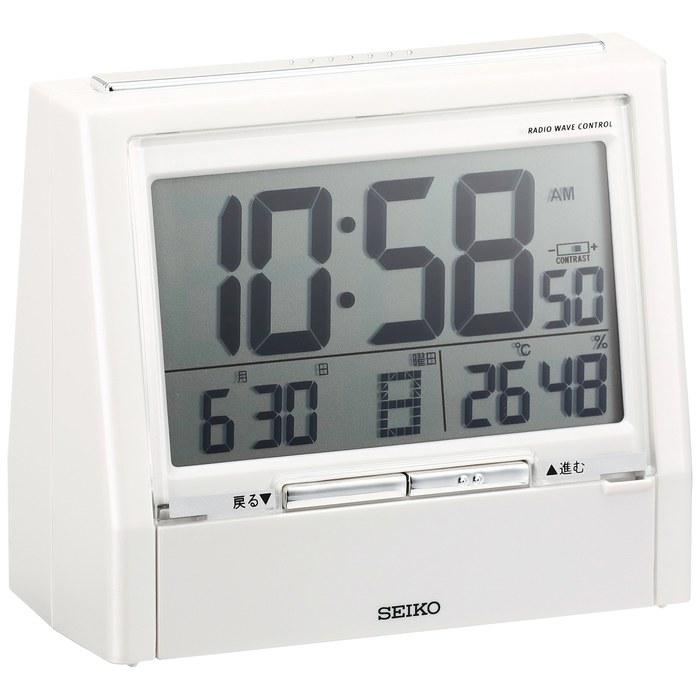 Seiko Clock TALK LINER Digital Alarm Clock - White DA206W