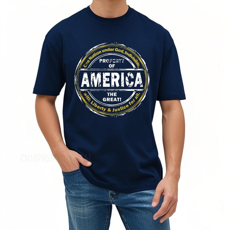 new cotton tshirt Cotton summer Man t shirt Property Of America The Great Short Sleeve Soft Round Neck Tshirt male teeshirt