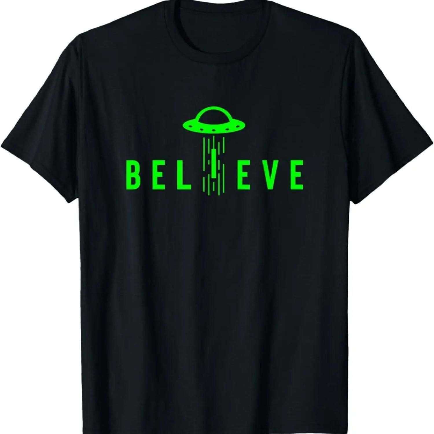 Alien Lover Gifts Men Women Kids UFO Abduction Believe T-Shirt XXXXXL чёрный