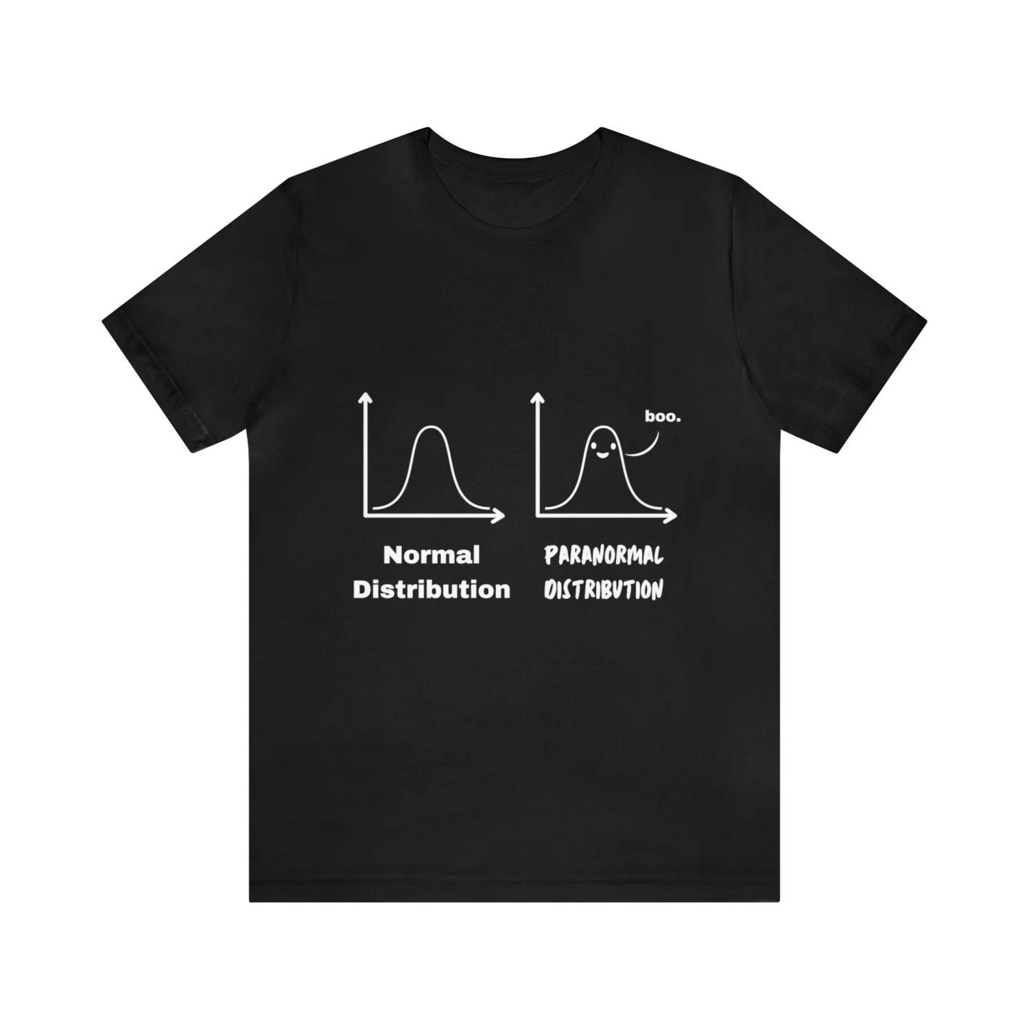 

Paranormal Distribution T-Shirt Humorous Women Fashion Funny Math Teacher Shirt Summer Crewneck Short Sleeves S чёрный