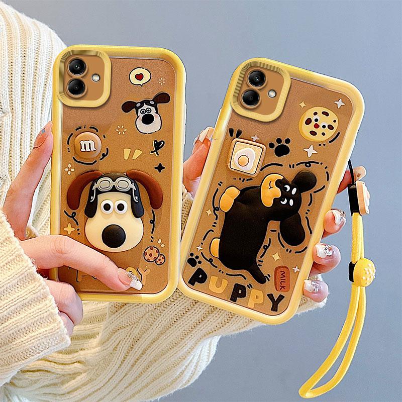 KEYSION Shockproof Case for Samsung A06 4G A05 A04 A04e with Lanyard Silicone Cute 3D Cartoon Doll Phone Cover for Galaxy M04 F04