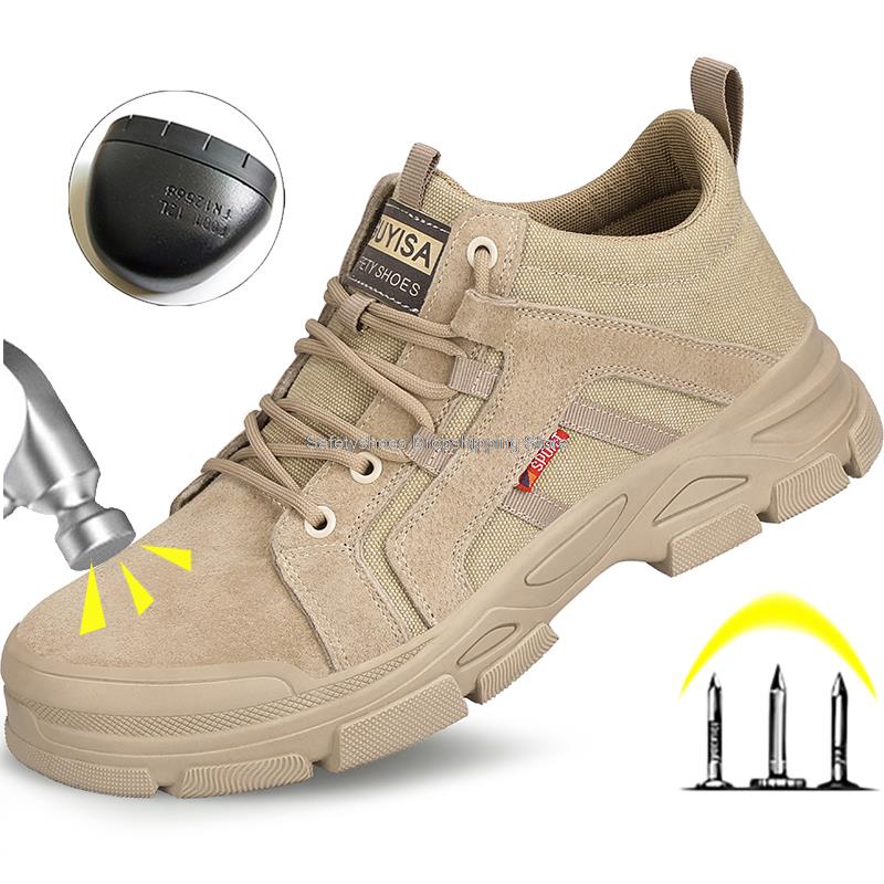 Fashion Guyisa New Construction Work Shoes Men Steel Toe Safety Shoes Anti-stab Anti-smash Work Safety Boots Male Protective Footwear