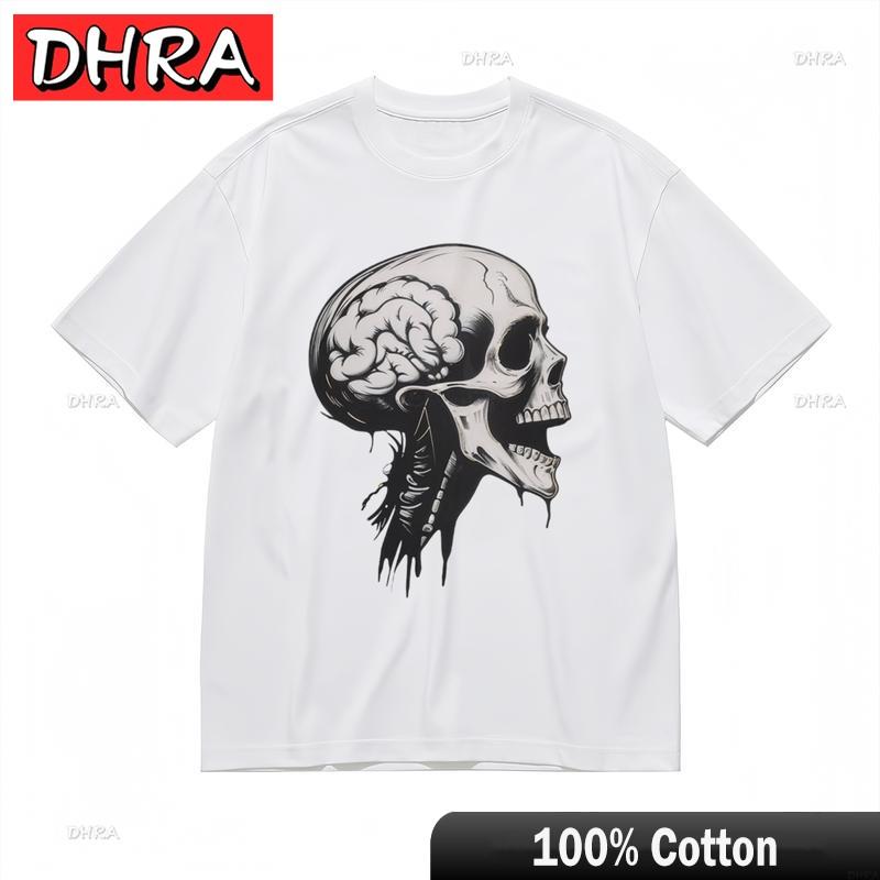 Womens Comfortable Breathable Comfy Classic TShirt Skull and Brain Graphic Tee Hipster Interesting Customized Graphic TShirts S