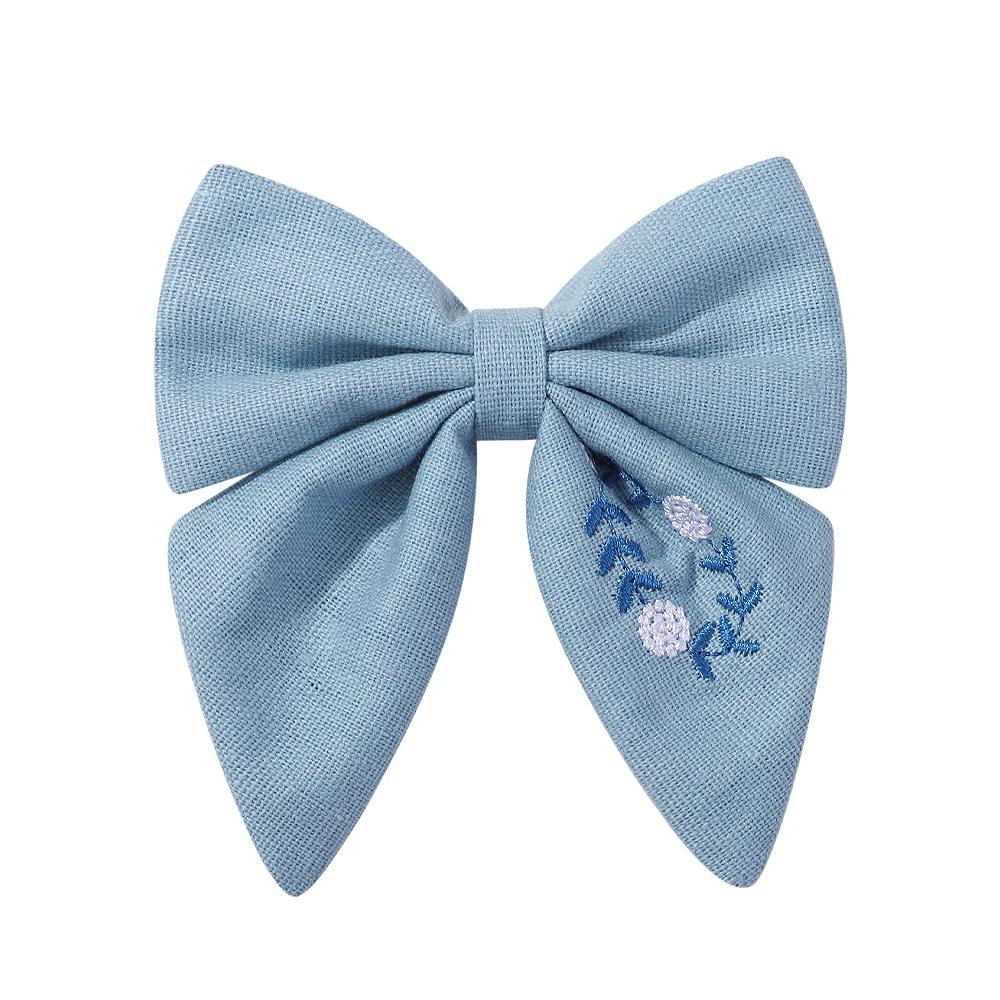 Elegant Floral Cotton Kids Bows Spring Butterfly Hair Clip Fashion Print Hair Barrette For Women Girls Sweet Hairpin Accessories