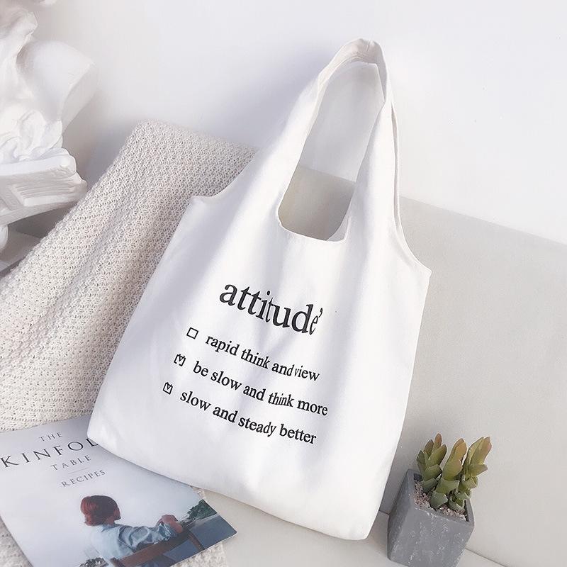 New Shoulder Canvas Bag, Hand-held Make-up Bag, Large-capacity Canvas Bag, Women's Bag, Large-capacity Letter Shopping Bag.