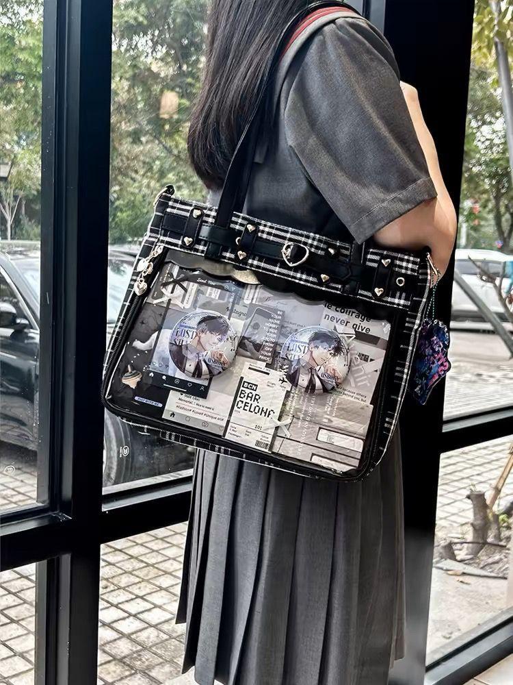 Hot Girls Subculture Punk Gothic Ita Bag Women Transparent Large Capacity Shoulder Bags Handbag Ladies Harajuku Bag Aesthetic