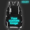 Zaino da Donna/Uomo Scuola Mochila Zaino Scolastico Personalizzato Aggiungi il Tuo Design Stampa Logo Testo Foto Fai da Te Personalizza Zaino Luminoso per Studenti