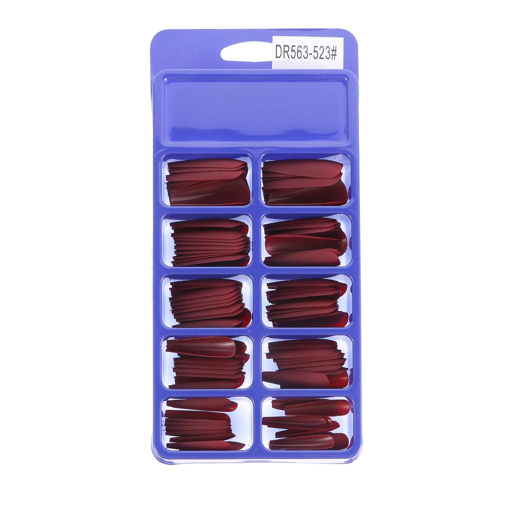 100Pcs Matte Long Coffin Fake Nails Ballerina Shape Full Cover False Nails Extra Long Press on Nail Tips for Elegant Manicure