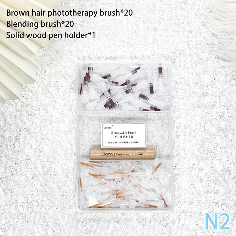 40/60 Stück Nagellackpinsel mit Doppelkopf-Stiftdose, Ersatzkopfpinsel, Nagelbürste, Flüssigkeitsapplikatoren, Maniküre-Werkzeuge