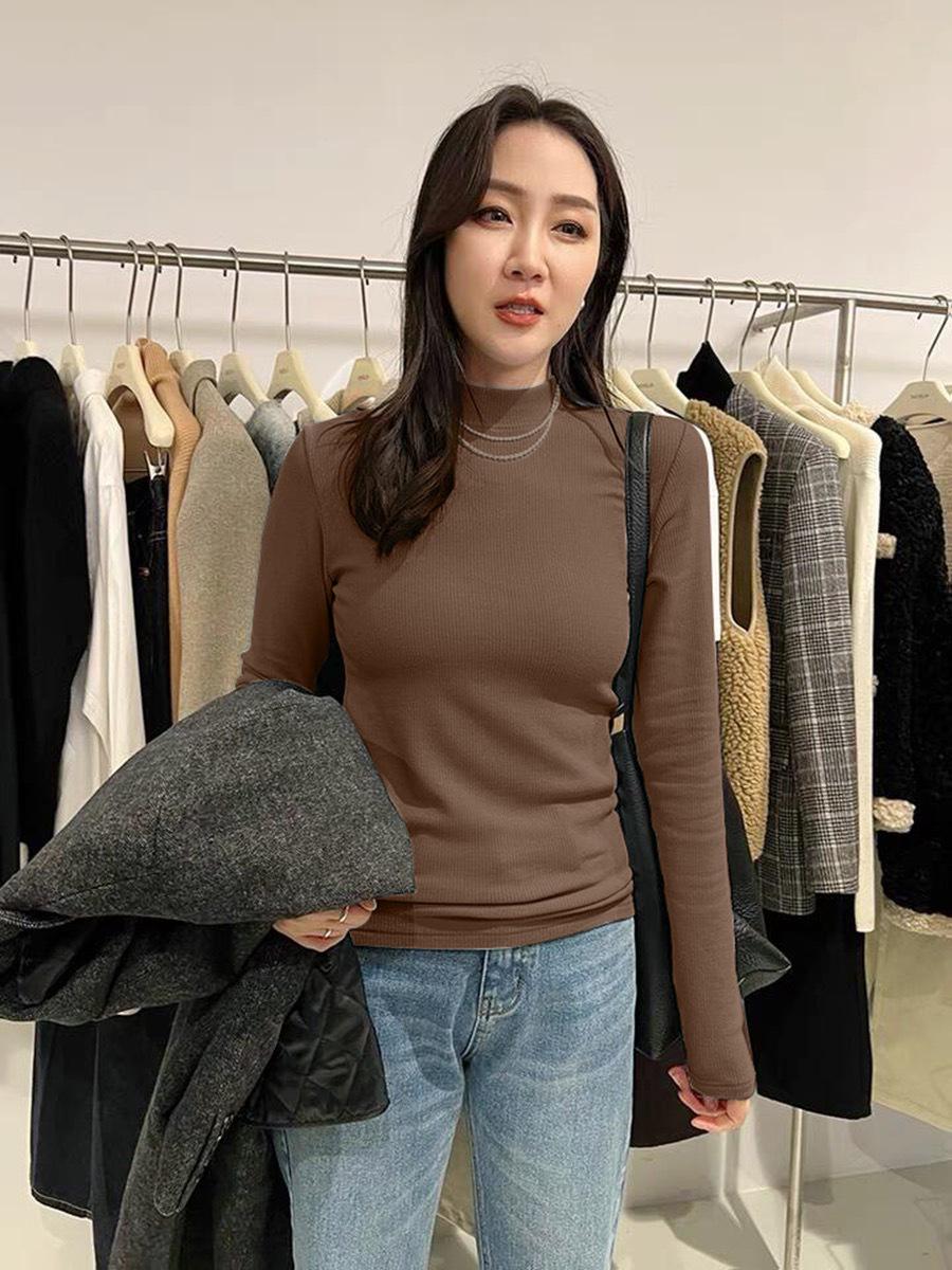 

Футболка Boss Lady 2024 года из хлопка с высоким воротом и длинными рукавами для женщин - Коллекция Осень/Зима 2XL (62.5-70 kg)