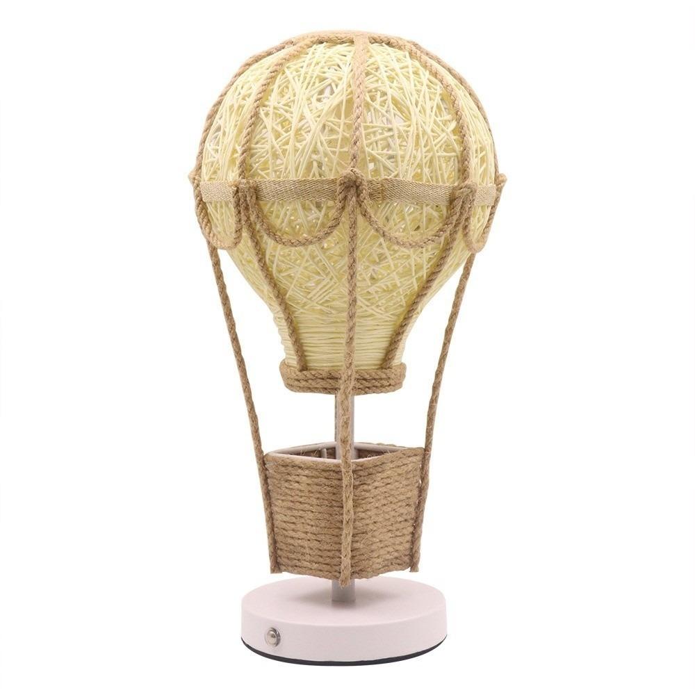 

Vintage Style Balloon Lamp USB Charging Hot Air Balloon Table Lamp Romantic Weaving Design Atmosphere Lighting Home Decoration