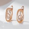 New  Rose Gold Color Drop Earrings For Girl Fashion Natural Zircon Accessories Child Gifts High Quality Daily Jewelry