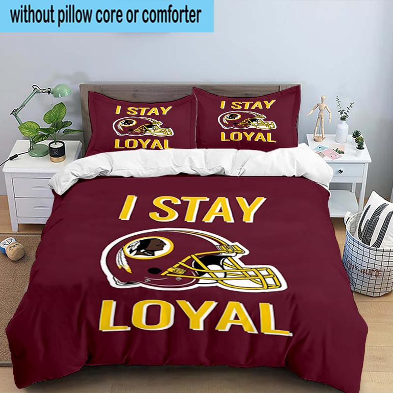 Redskins Football Club Design 3PCS Bedding Set 2D Printing (Includes 1 Duvet Cover + 2 Pillowcases Coreless), Bedroom decor,Fan gift