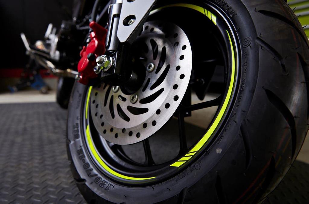 AXXL 12" Wheel Rim Sticker STD2 (Silver) for Grom NSR50 NSF100 Z125 Monkey 125 Ape Signus etc