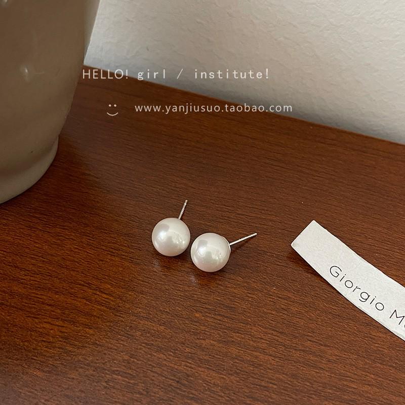 925 Silver Retro Pearl Earrings - Classic Japanese & Korean Style