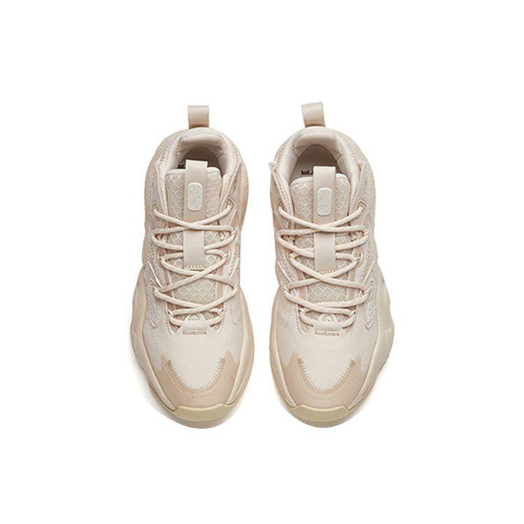 Anta Lifestyle Series Shock Absorbing Non-Slip Mid-Top Dad Shoes Women Sneakers Mud-Gray 122148080-2